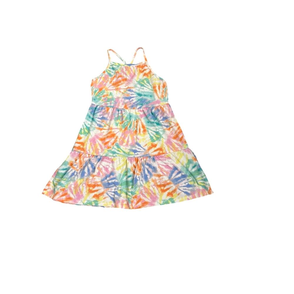 Cat & Jack Flowy Tiered Sleeveless Rainbow Print Dress Size Youth Girl's 6